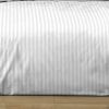 Housse de couette 240x260 cm + 2 taies 100% Satin de Coton Raye Blanc