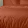 Housse de couette 220x240 cm + 2 taies 100% Percale de Coton 80 fils Terracotta