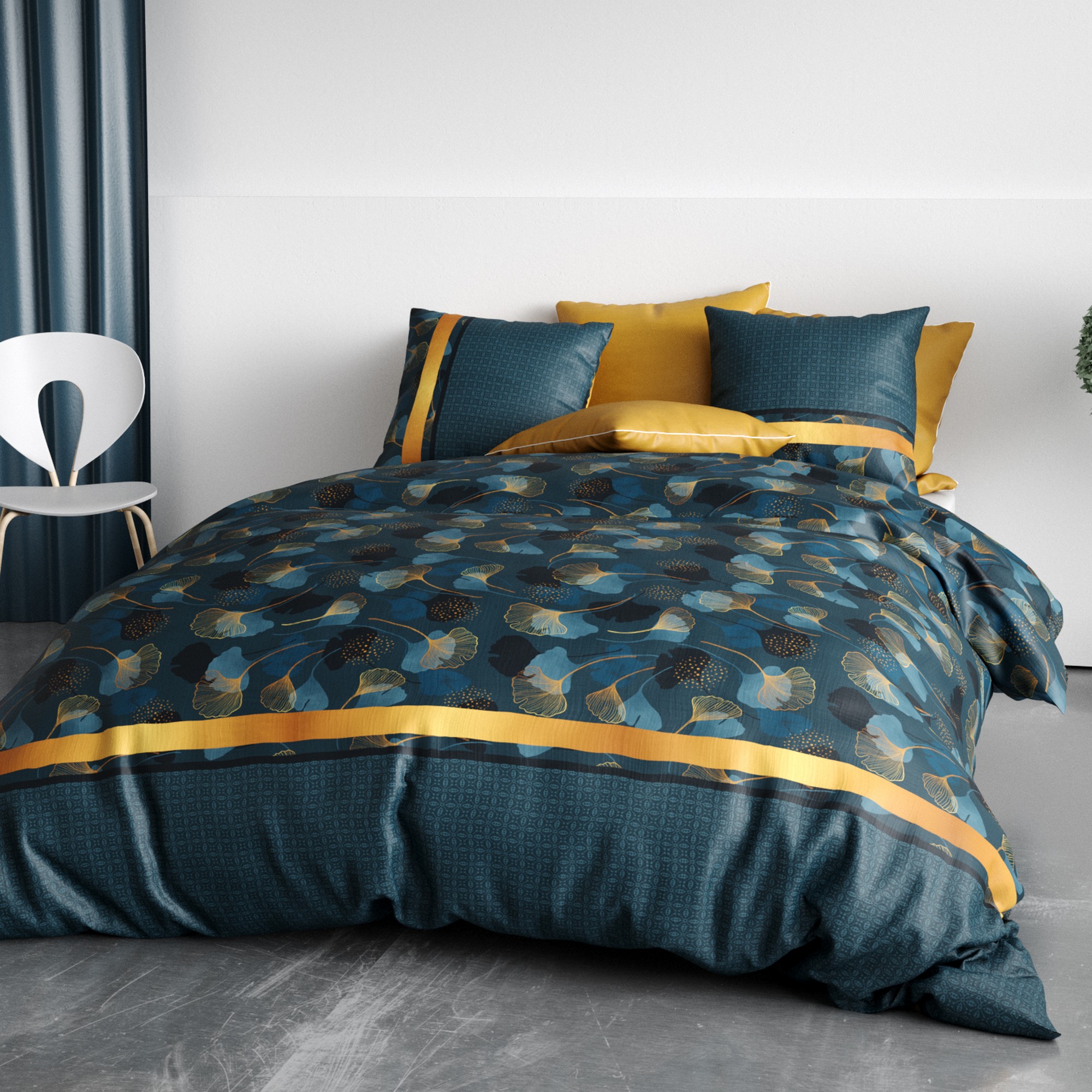 Parure de lit 220x240 cm Coton Ginko - Housse De Rêve