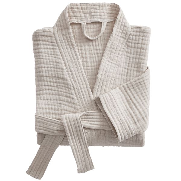 Peignoir de bain S/M Gaze de Coton Naturel