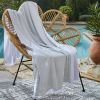 Fouta avec franges 95x180 cm Polycoton Nénuphar