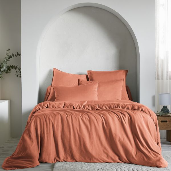 Housse de couette 220x240 cm Lyocell Terracotta