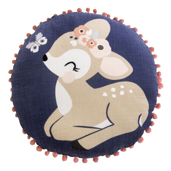 Coussin 40 cm Gaze de Coton Forêt Enchantée