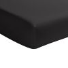 Drap housse 160x200 + 30 cm 100% Percale de Coton 80 fils Noir