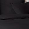 Housse de couette 220x240 cm + 2 taies 100% Percale de Coton 80 fils Noir