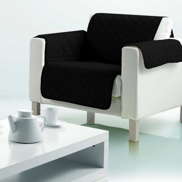 Protège fauteuil 150x175 cm Polyester Noir