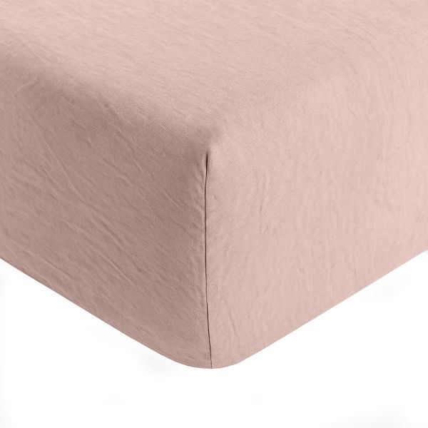 Drap housse 160x200 cm Microfibre Lavé Rose