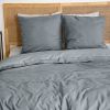 Parure de lit 220x240 cm Microfibre effet flanelle Ardoise