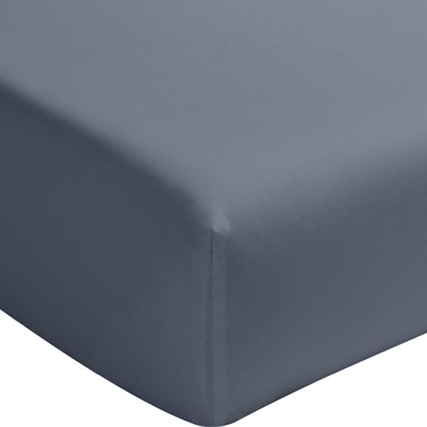 Drap housse 180x200 cm Percale de Coton Lavé Bleu Forever