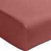Drap housse 180x200 cm Percale de Coton Lavé Vieux Rose