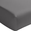 Drap housse 160x200 cm Percale de Coton Lavé Gris Magnet