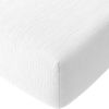 Drap housse 140x190 cm Gaze de Coton Lavé Blanc Pur