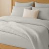 Drap housse 140x190 cm Gaze de Coton Lavé Gris Glacier