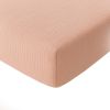 Drap housse 140x190 cm Gaze de Coton Lavé Rose Lotus