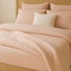 Drap housse 140x190 cm Gaze de Coton Lavé Rose Lotus