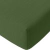 Drap housse 160x200 cm Gaze de Coton Lavé Vert Cèdre
