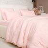 Parure de lit 240x260 cm Gaze de Coton Lavé Rose Lotus