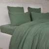 Parure de lit 240x260 cm Gaze de Coton Lavé Vert Cèdre