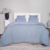 Parure de lit 240x260 cm Gaze de Coton Lavé Bleu Givrée