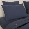 Parure de lit 220x240 cm Gaze de Coton Lavé Bleu Pétrole