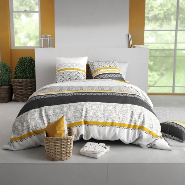 Parure de lit 220x240 cm Coton 57 fils Aurore