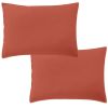 Lot 2 taies d'oreiller 50x70 cm Percale de Coton Lavé Terre De Sienne