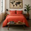 Lot 2 taies d'oreiller 50x70 cm Percale de Coton Lavé Terre De Sienne