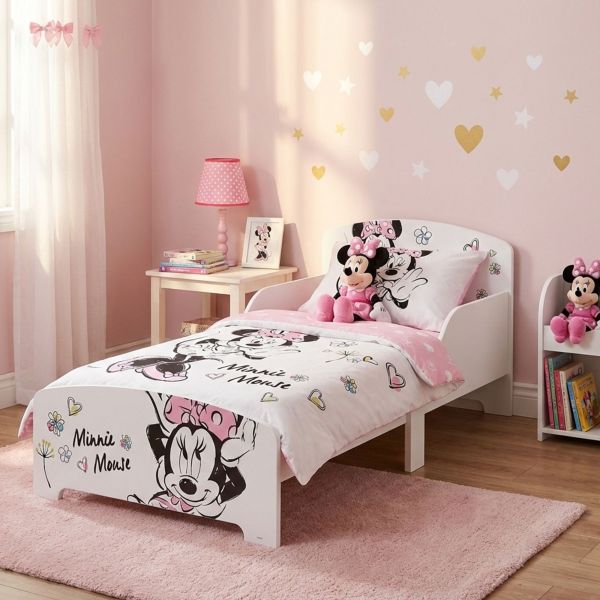 Lit enfant Minnie 70x140 cm - MDF blanc