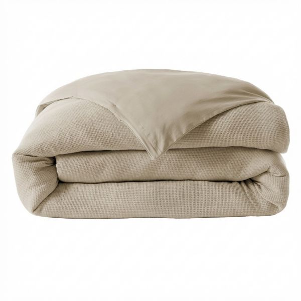 Housse de couette 260 x 240 cm Nid d'abeille uni ALMA Ficelle
