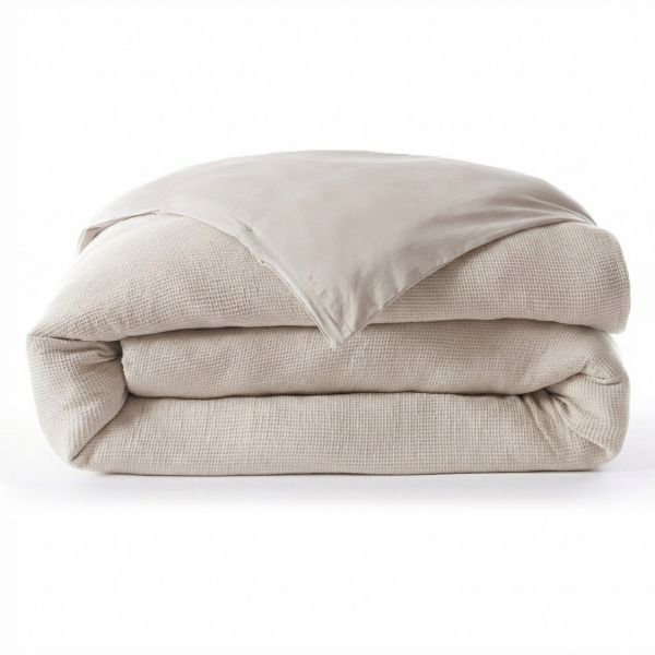 Housse de couette 260 x 240 cm Nid d'abeille uni ALMA Pampa