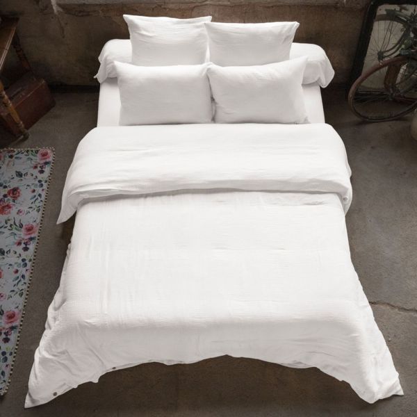 Housse de couette 280 x 240 cm Gaze de coton unie GAÏA Chantilly