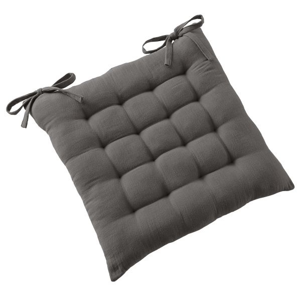 Coussin de chaise 40x40 cm Gaze de Coton Terra Granit