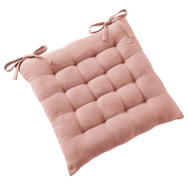 Coussin de chaise 40x40 cm Gaze de Coton Terra Rose Foncé