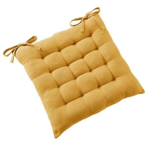 Coussin de chaise 40x40 cm Gaze de Coton Terra Safran
