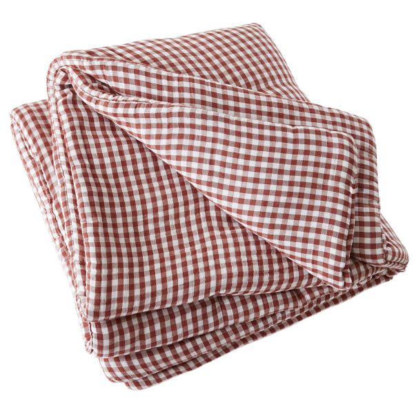 Bout de lit 90x200 cm Gaze de Coton Vickie Terracotta