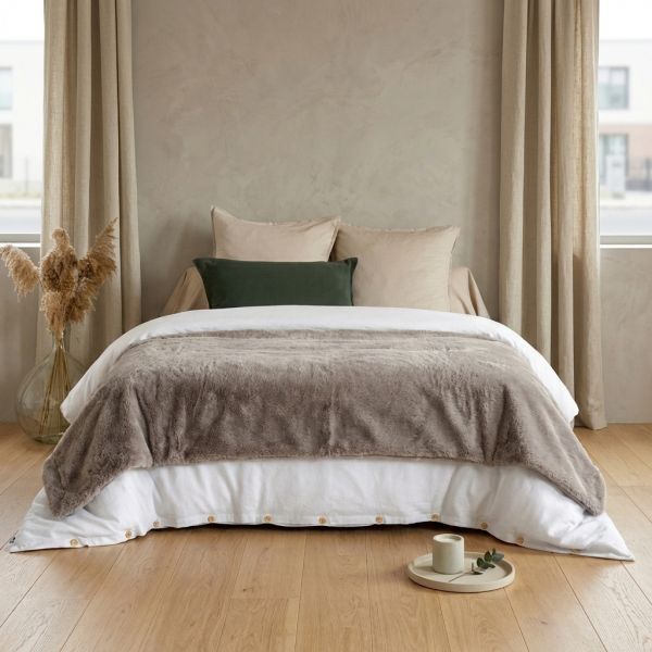 Bout de lit 90x220 cm Polyester Ingrid Loutre