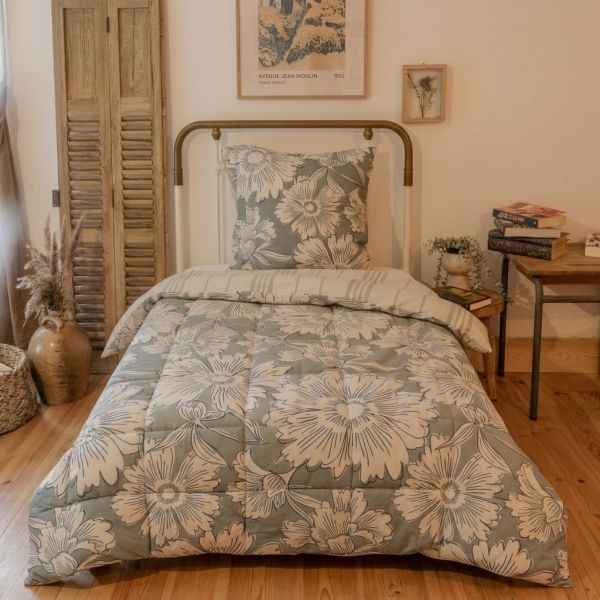 Couette imprimée 140x200 cm +1 taie Coton Tamara