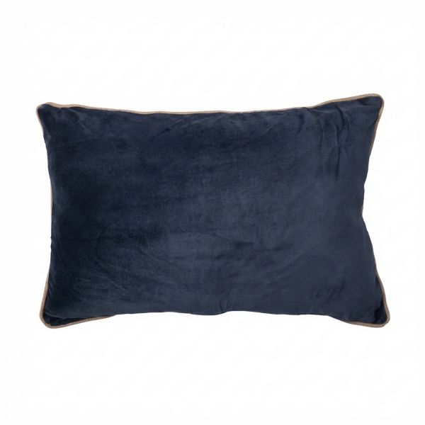 Coussin rectangulaire déhoussable 40x60 cm Velours de Coton Bianca Minuit