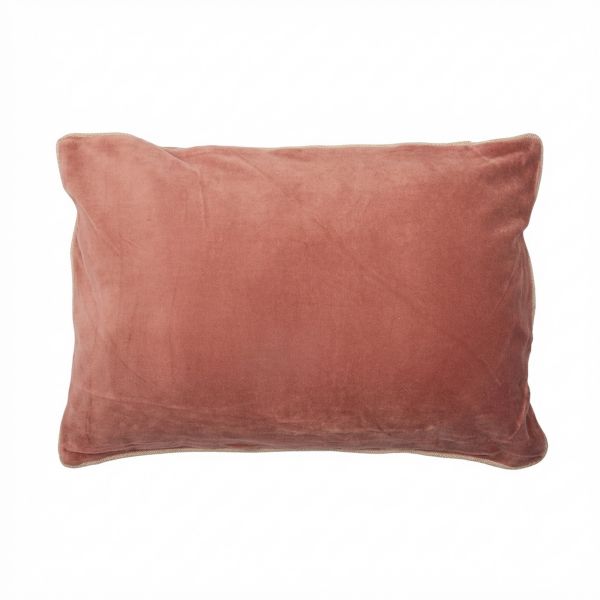 Coussin rectangulaire déhoussable 40x60 cm Velours de Coton Bianca Terracotta