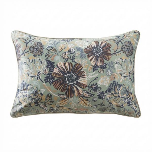 Coussin rectangulaire déhoussable 40x60 cm Velours de Coton Églantine