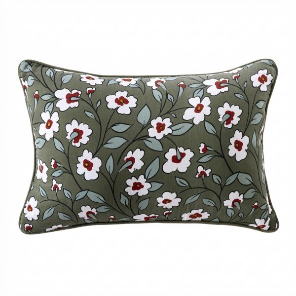 Coussin rectangulaire déhoussable 40x60 cm Gaze de Coton Azalée
