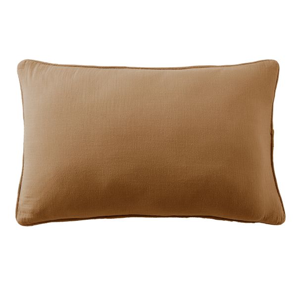 Coussin rectangulaire déhoussable 40x60 cm Gaze de Coton Terra Camel