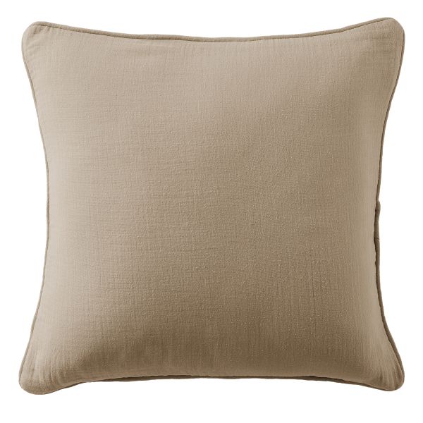 Coussin carré déhoussable 45x45 cm Gaze de Coton Terra Ficelle