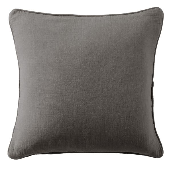 Coussin carré déhoussable 45x45 cm Gaze de Coton Terra Granit