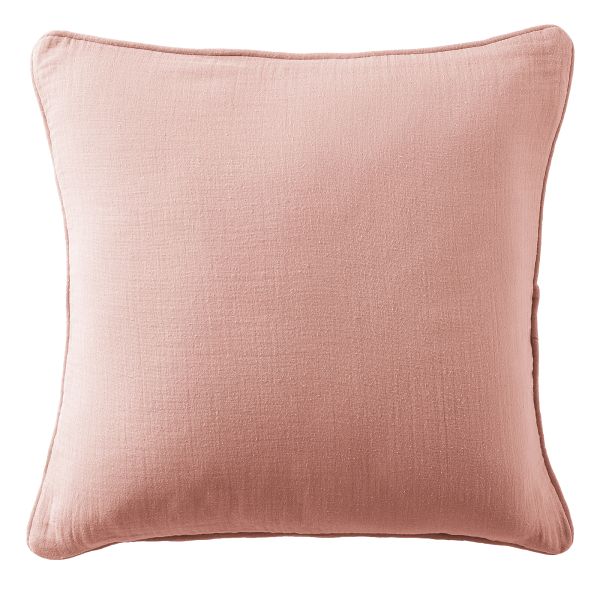 Coussin carré déhoussable 45x45 cm Gaze de Coton Terra Rose Foncé