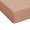 Drap housse 90x190+30 cm Lin Rosalie Vieux Rose