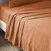 Drap plat 240x300 cm Gaze de Coton Terra Abricot