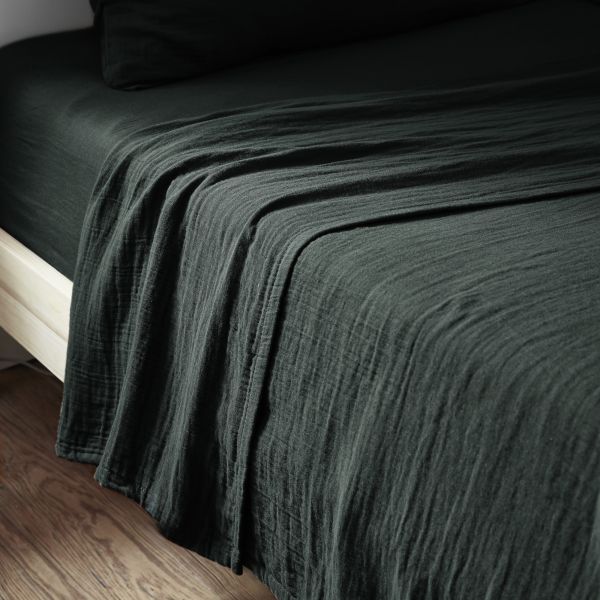 Drap plat 240x300 cm Gaze de Coton Terra Sapin