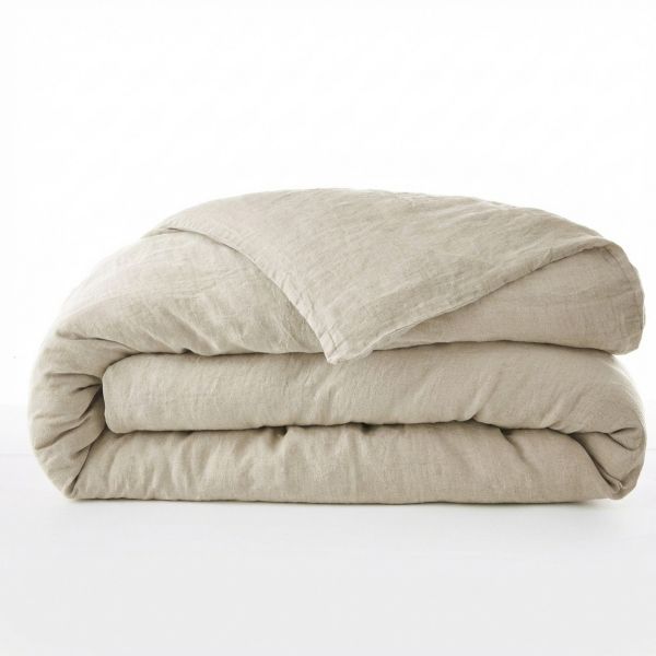 Housse de couette 200x200 cm Lin Rosalie Sable