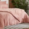 Housse de couette Reversible 220x240 cm Gaze de Coton Terra Harmonie Rose Foncé